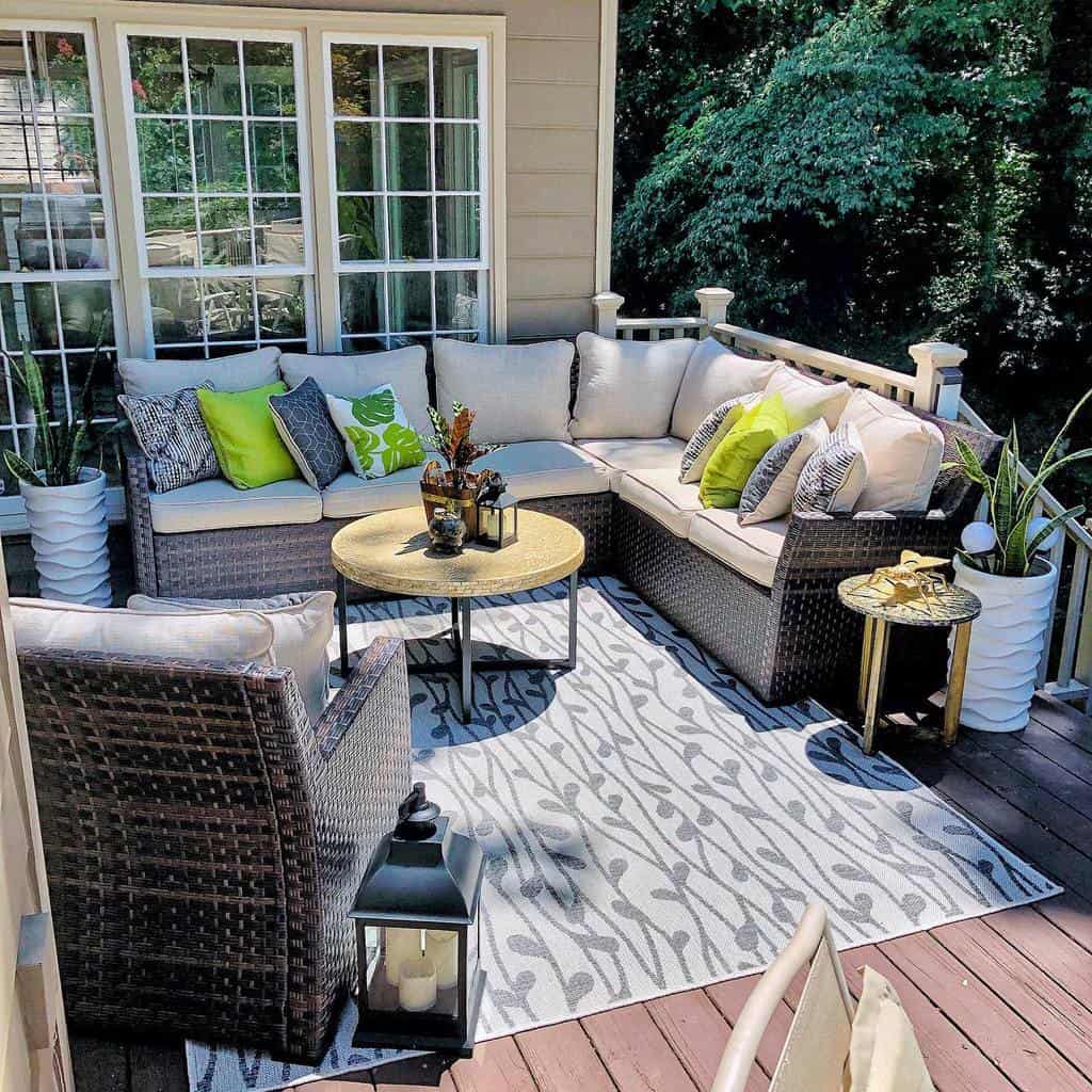 stylish backyard deck wicker furniture 