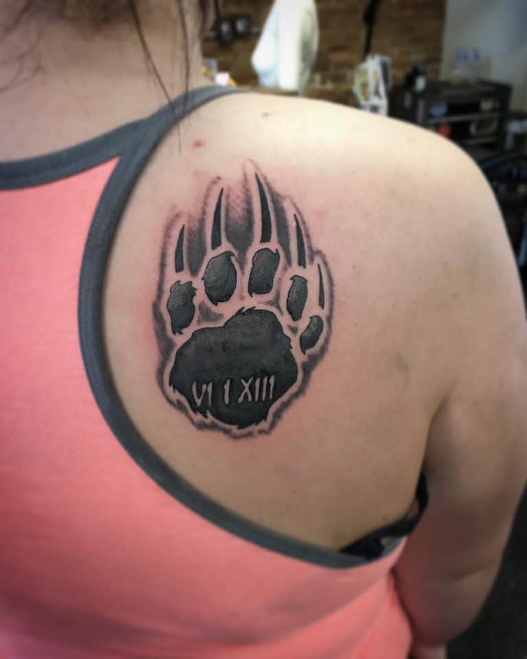 Powerful And Bold Bear Paw Tattoo Ideas