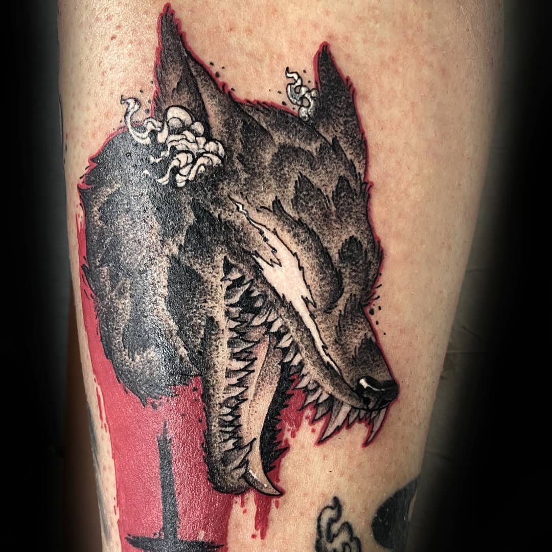 Tatuaje de lobo loco -moggogogo