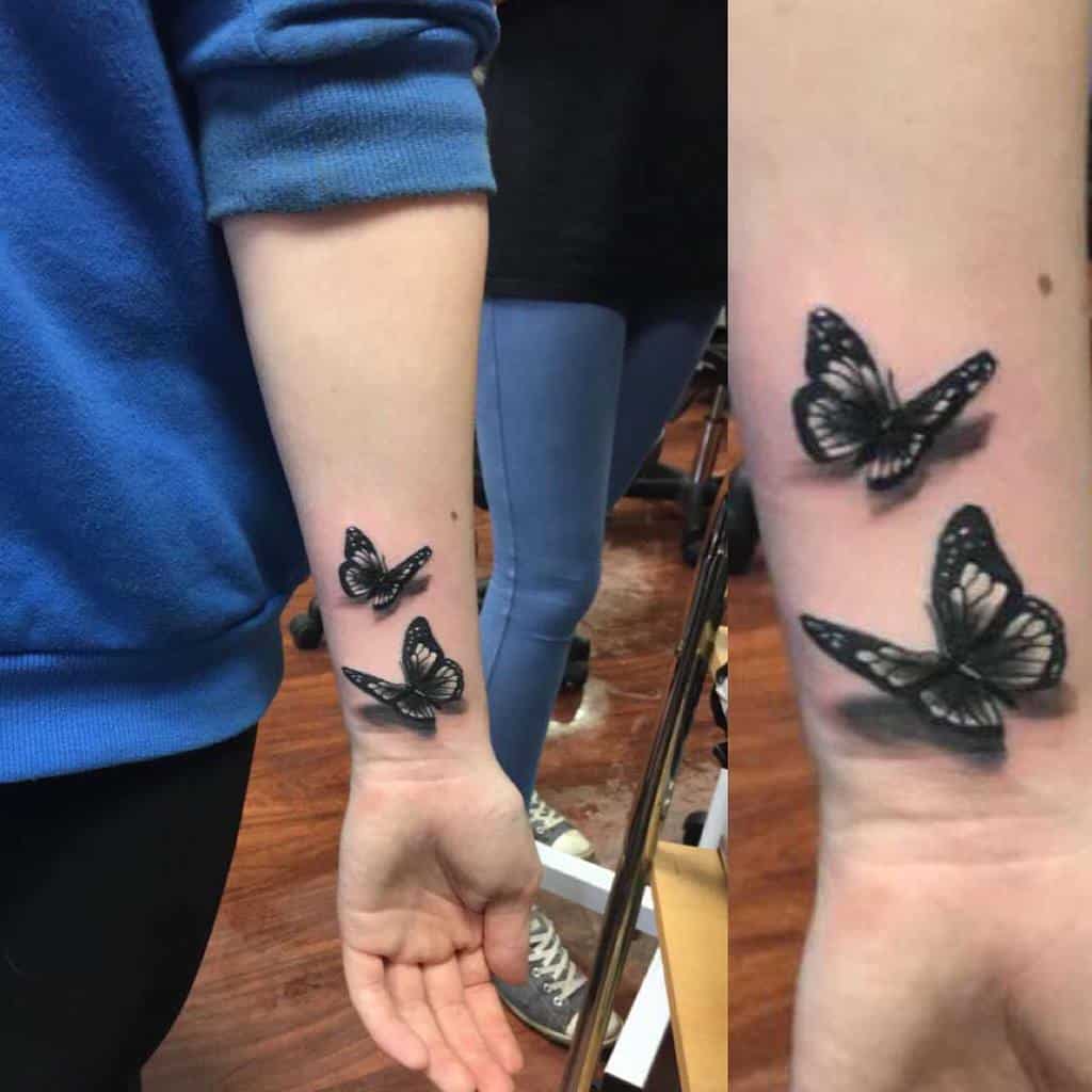 Black 3D Butterfly Tattoo nicole_trowers_art