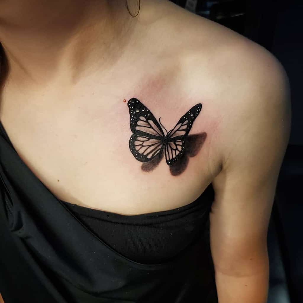 Black 3D Butterfly Tattoo tats_and_snacks