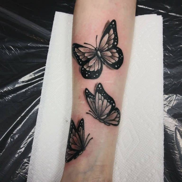 Top 51 Best Black Butterfly Tattoo Ideas 2021 Inspiration Guide   Black Butterfly Forearm Tattoo Moinkart 768x768 