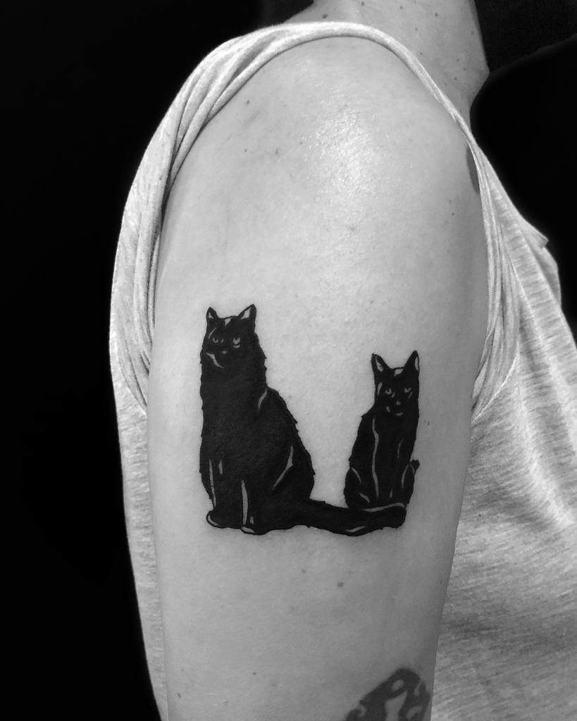 Black Cat Silhouette Tattoo josefveksler