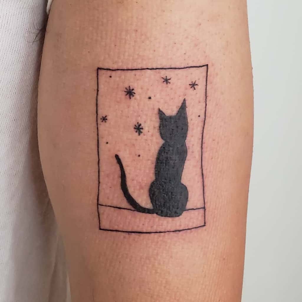 Black Cat Silhouette Tattoo maasherry
