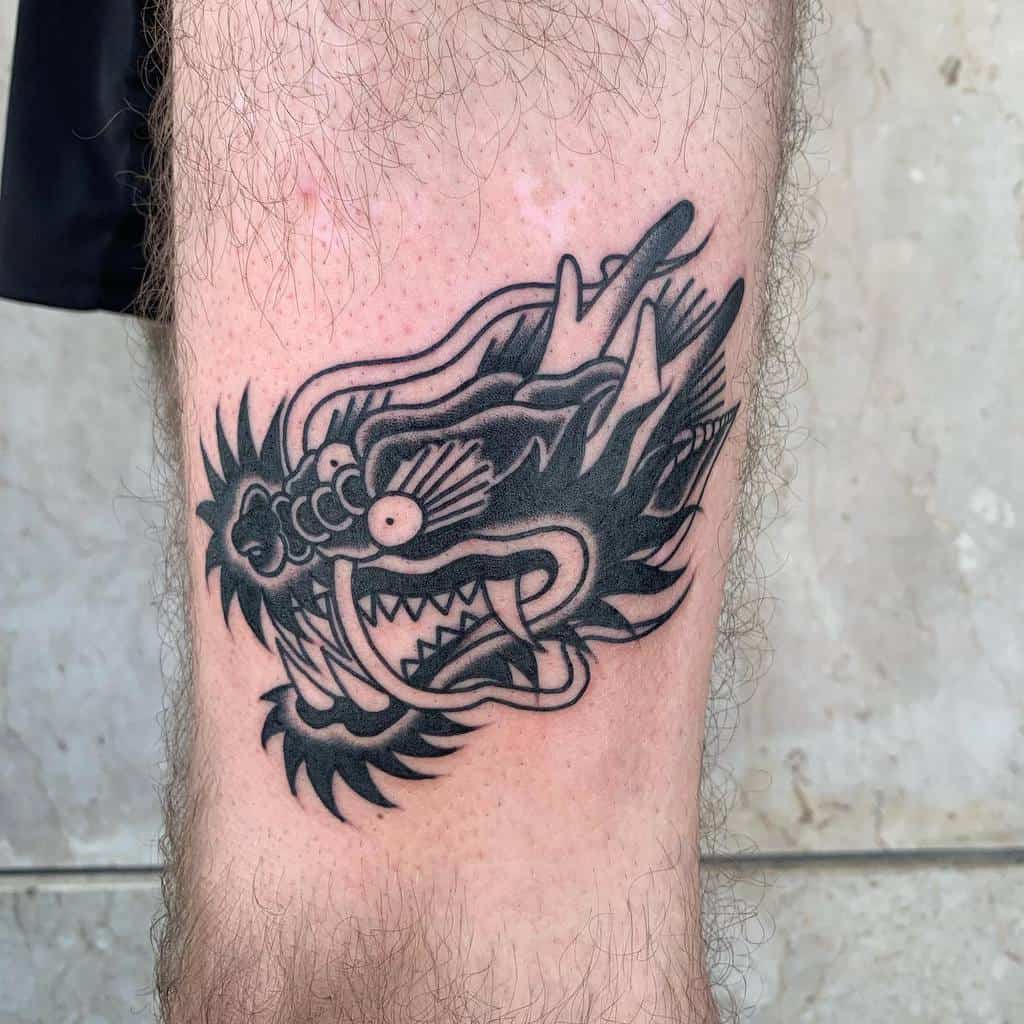 Black Dragon Head Tattoo kebreit