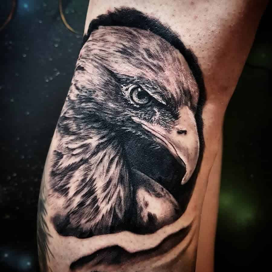 Black Eagle Head Tattoo c13ink
