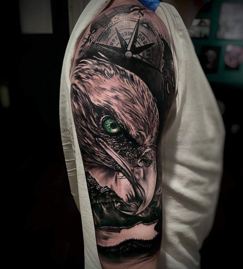 Black Eagle Head Tattoo ink.n.roll.tattoo