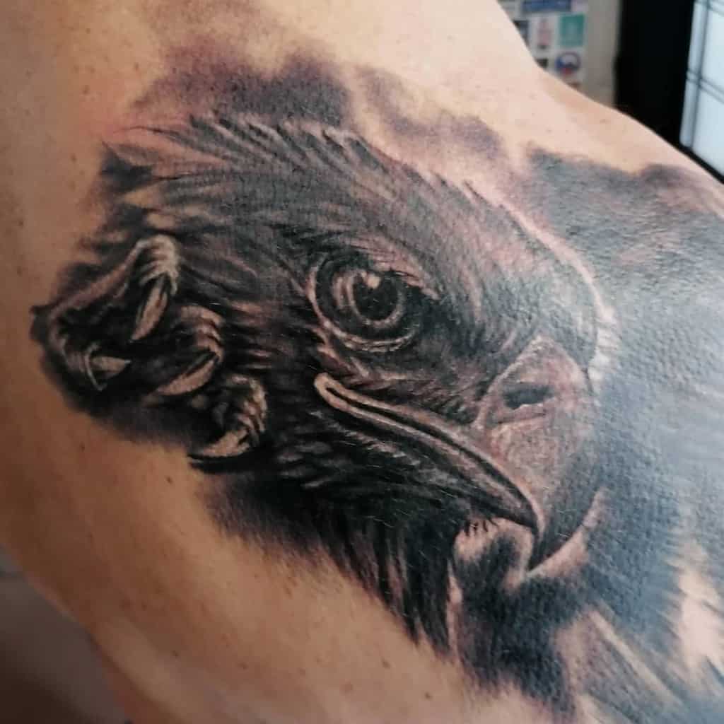 Black Eagle Head Tattoo kuchar.jirka