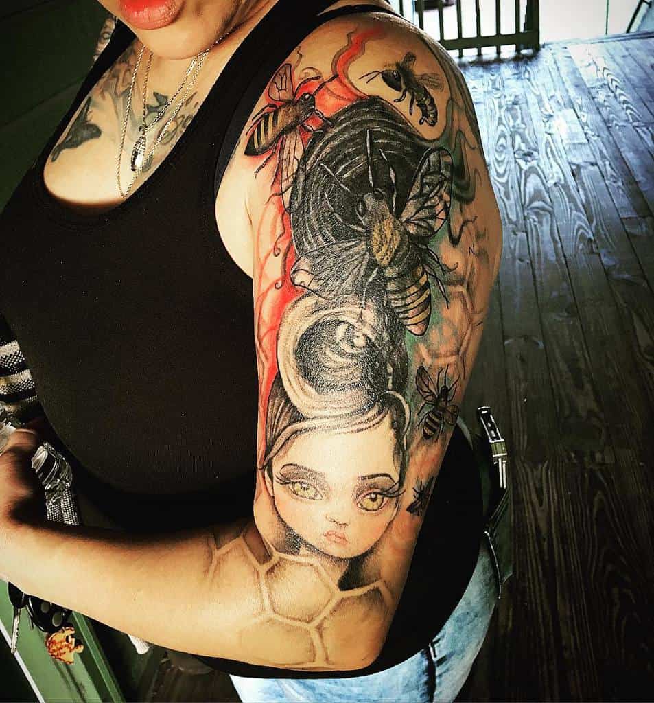 Black Half Sleeve Tattoos For Women deafink