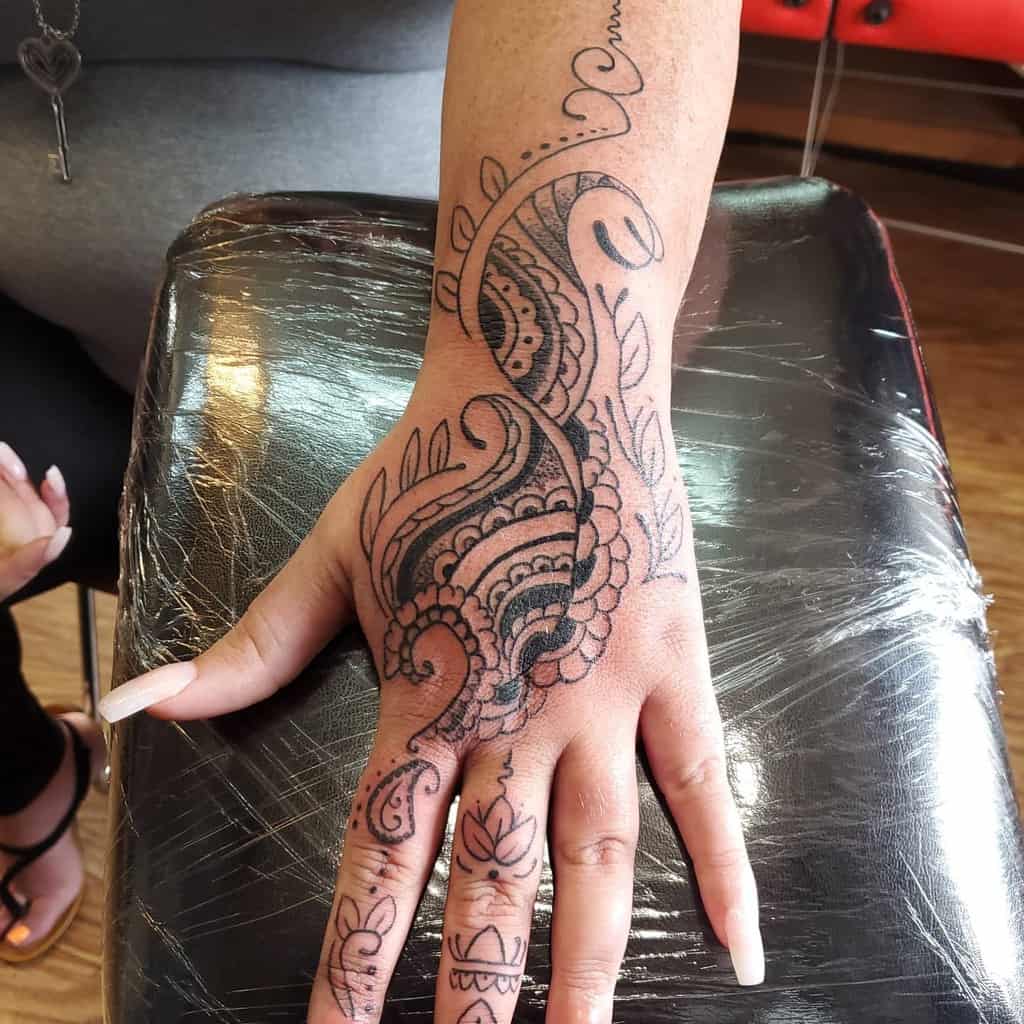 Black Hand Tattoo Women Patrickjones Brtp