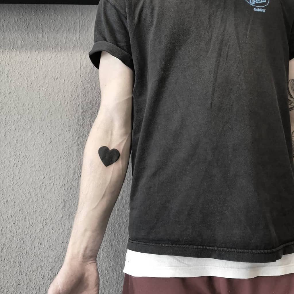 Black Heart Tattoo Men Denniz460