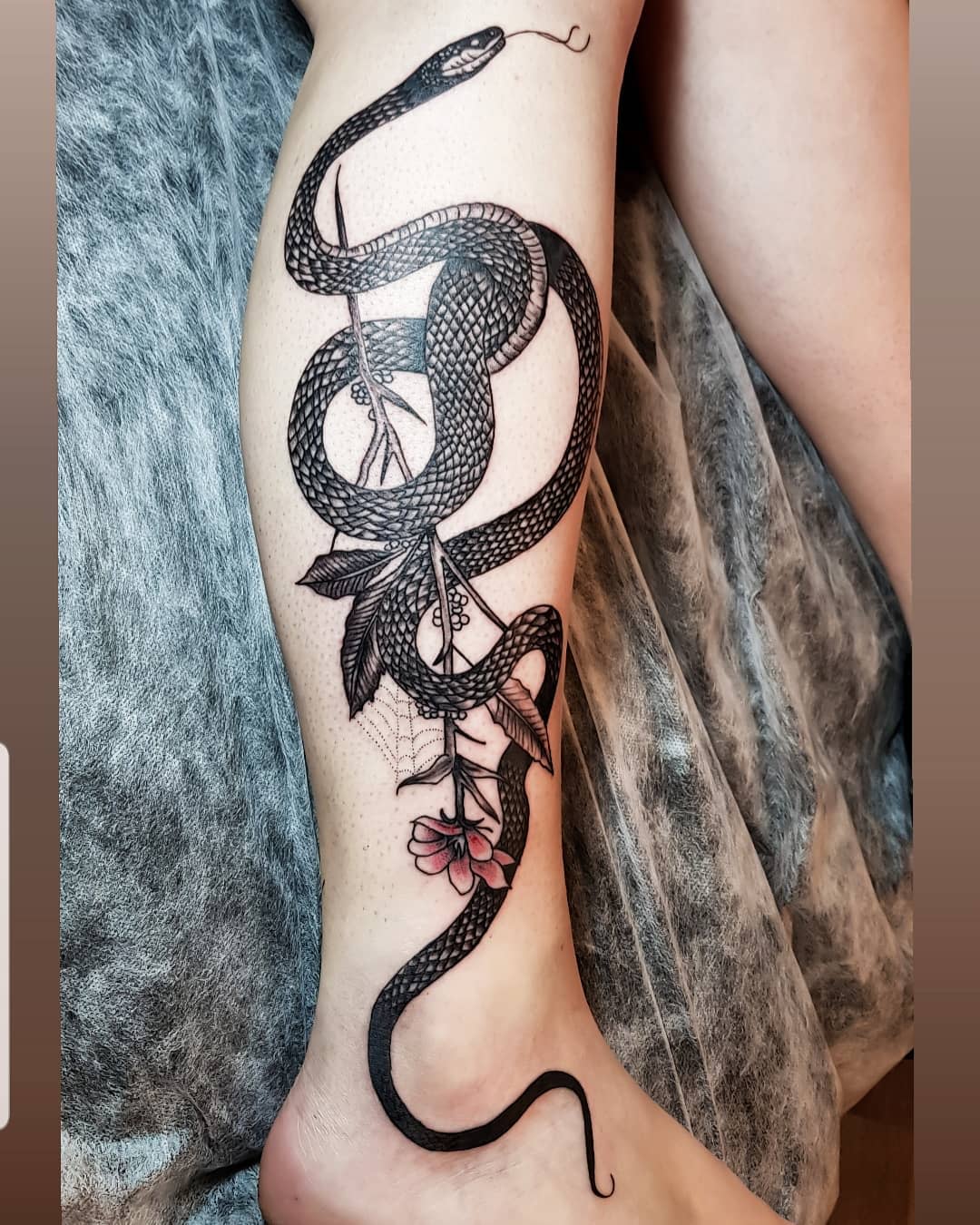 Leg Black Mamba Tattoo -birol_dincer_tattoo