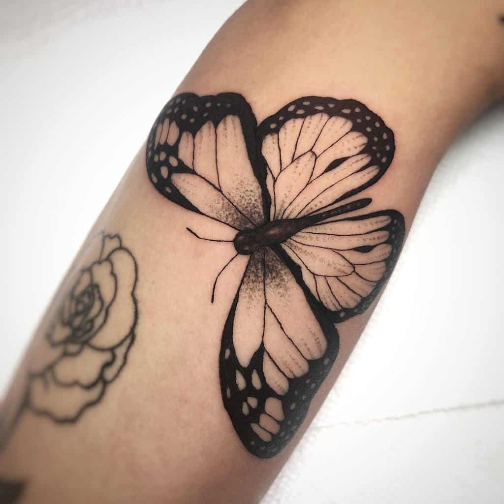 Black Monarch Butterfly Tattoo artkaylarose