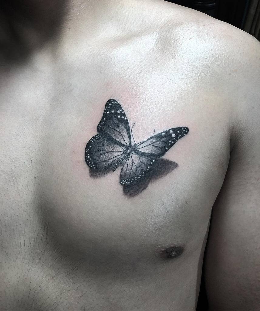 Black Monarch Butterfly Tattoo justotattoos