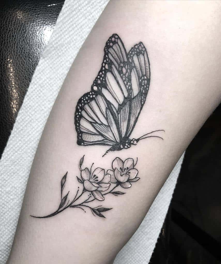 Black Monarch Butterfly Tattoo martinkellytattoo
