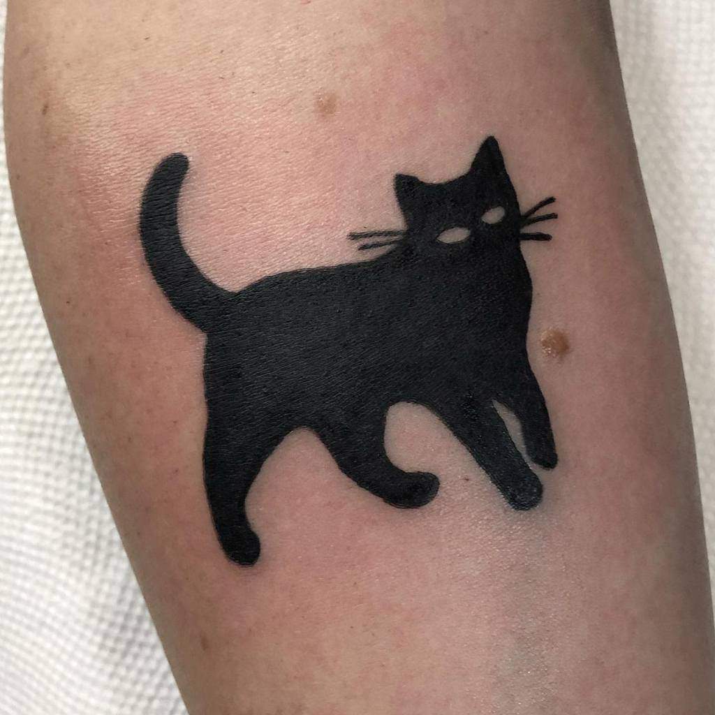 Black Simple Cat Tattoo honest_josh