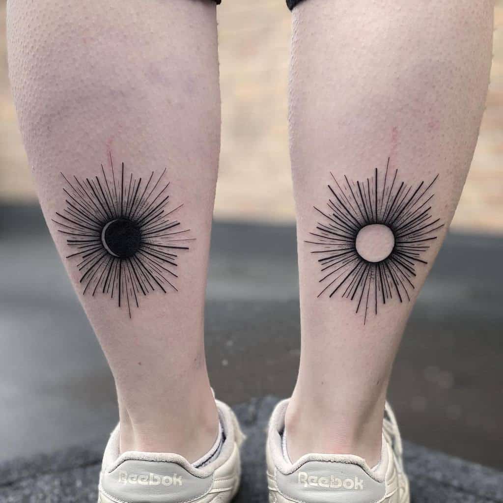 Black Simple Sun Tattoo robinwilliamstattooer