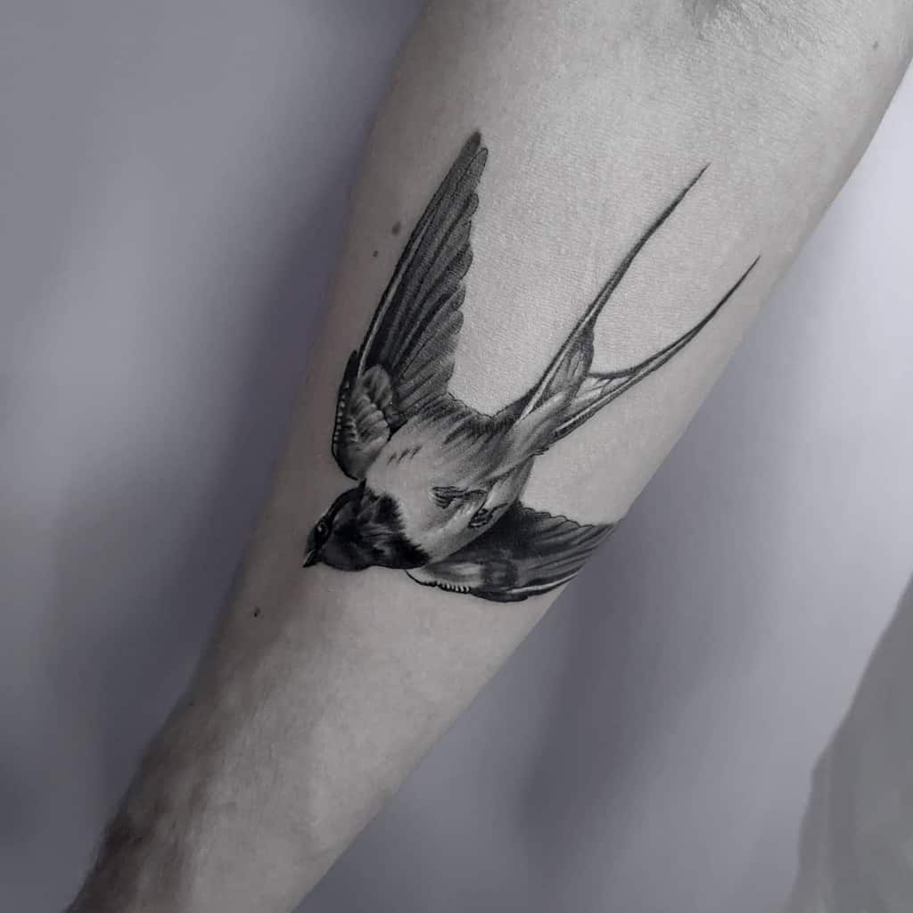Black Small Bird Tattoos Kristinn M
