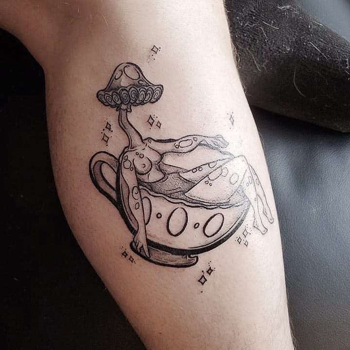 Black Teacup Tattoo Artsy Skychi