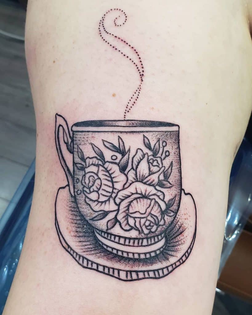 Cute little teacup Done by Vinny  Lucky Draw Tattoo Marietta GA  r tattoos