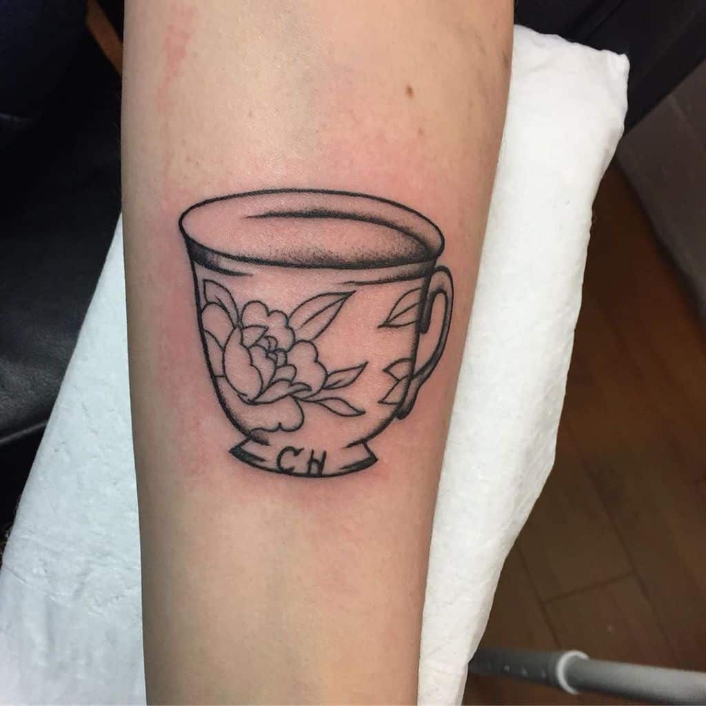 Tattoo tagged with small andreamorales teacup tiny disney teapot  cartoon kitchenware ifttt little inner forearm other beauty and the  beast film and book  inkedappcom