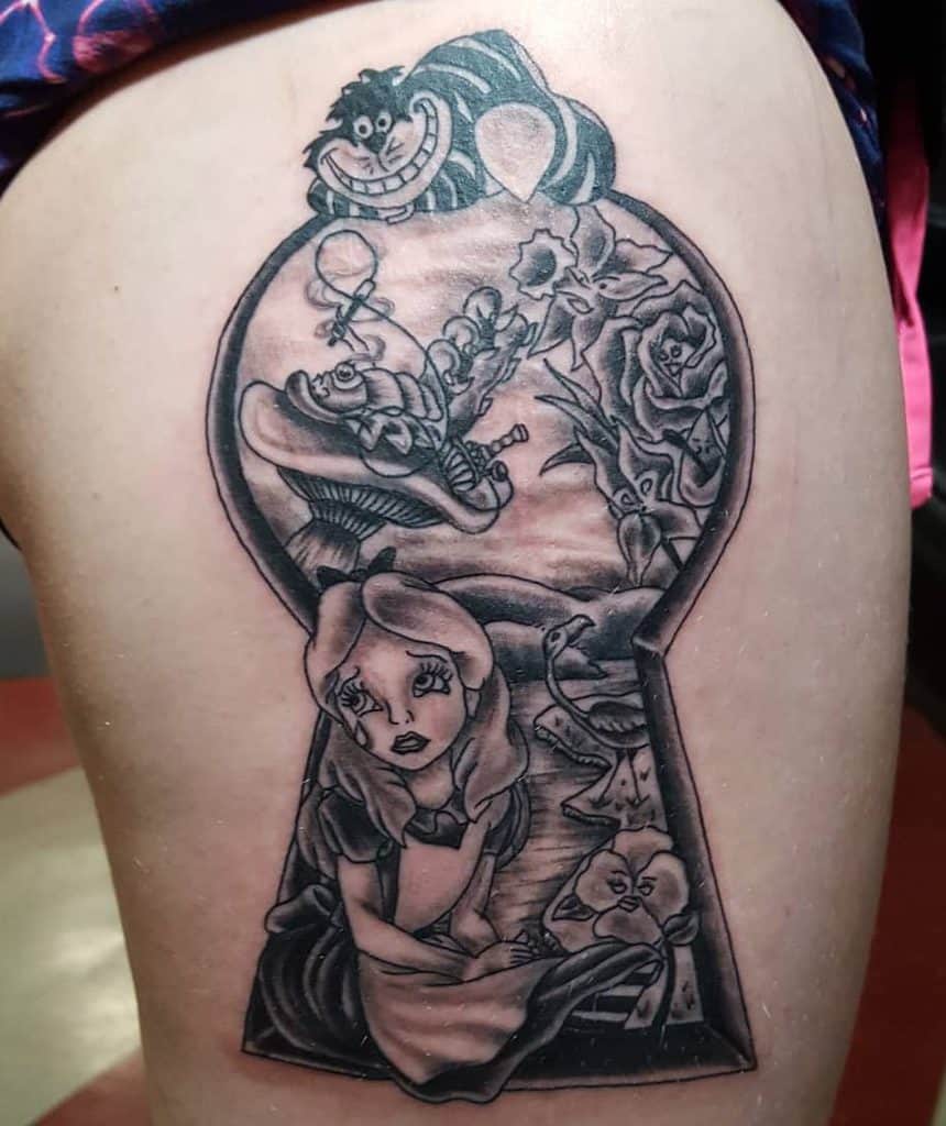 Black And Gray Tattoos Alice In Wonderland Bryankperry