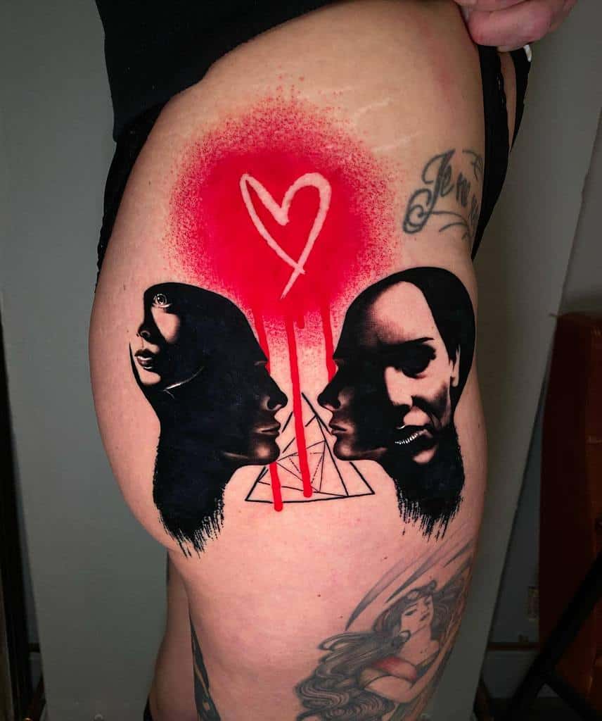 Black And Red Heart Tattoo Mikestatuering