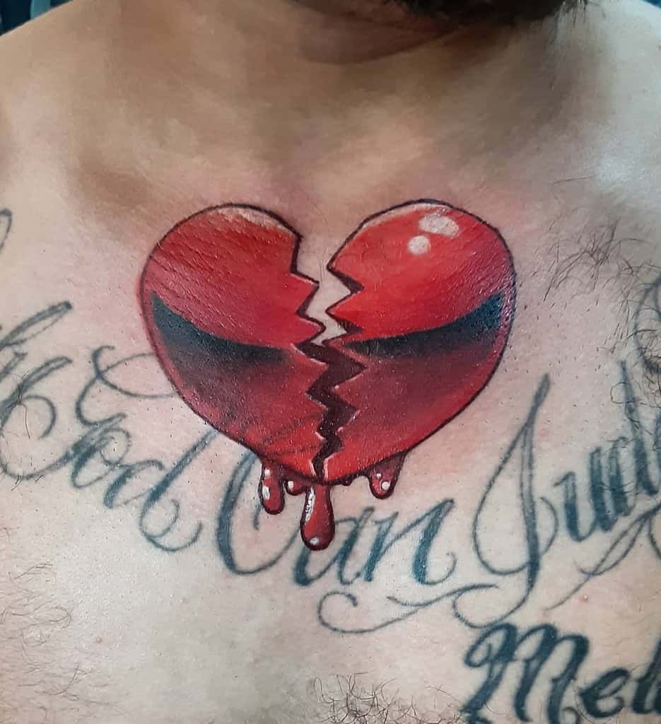Bleeding Broken Heart tattooist_juan_l_chavez