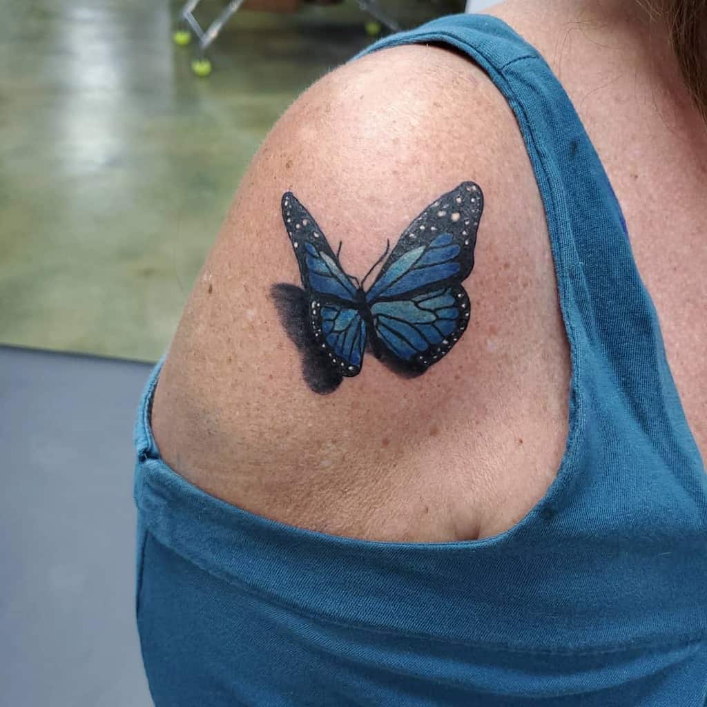 Blue 3D Butterfly Tattoo tats_and_snacks