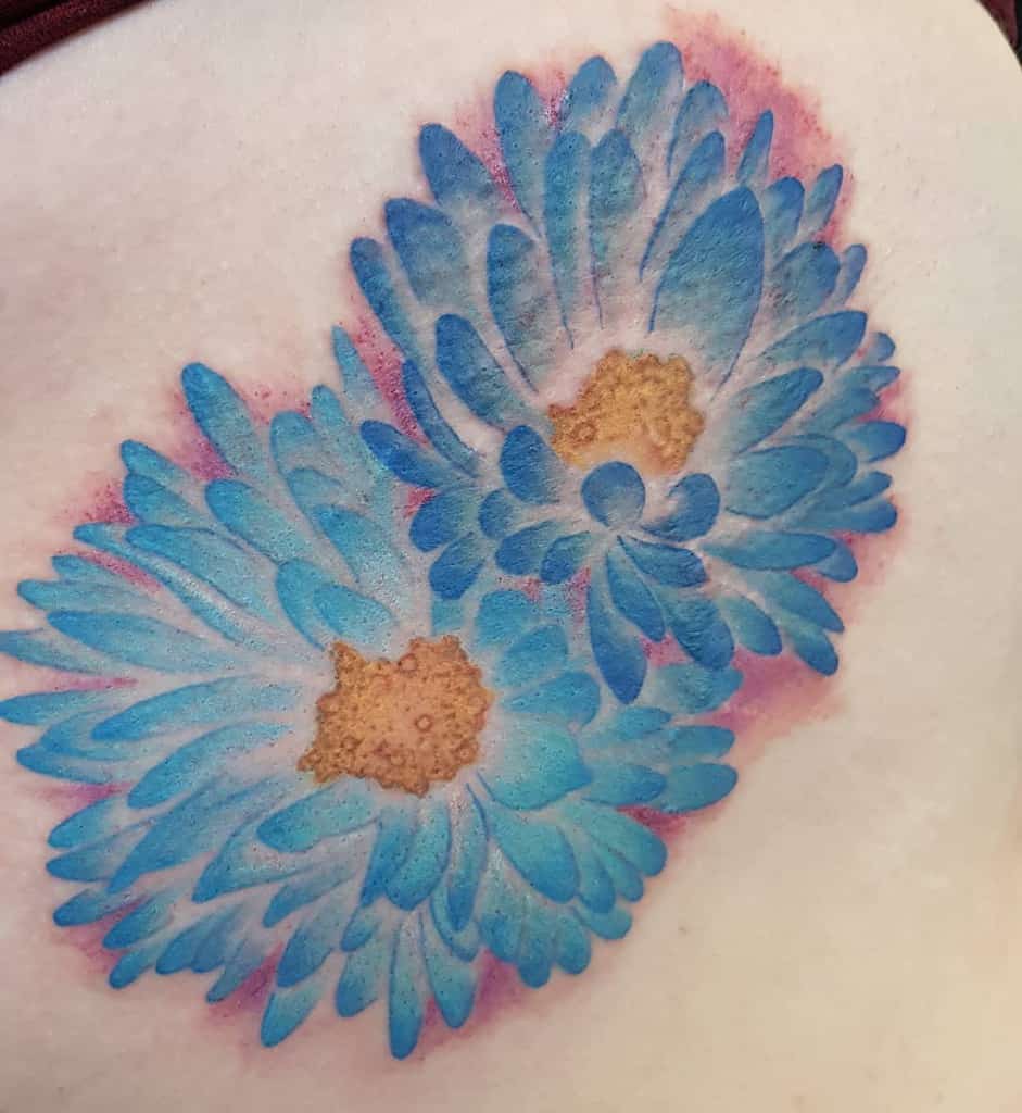 Blue Aster Flower Tattoo katiehenly