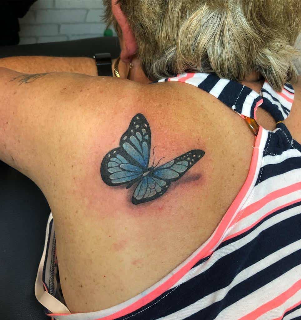 Blue Butterfly Tattoo eastbournetattooclub