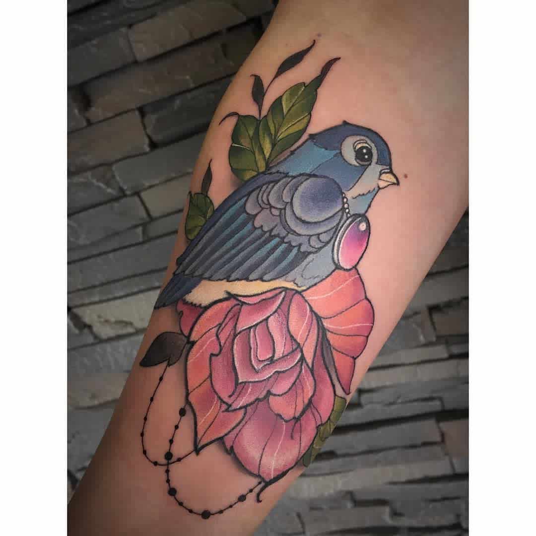 Bluebird Unterarm Tattoo poppy_del