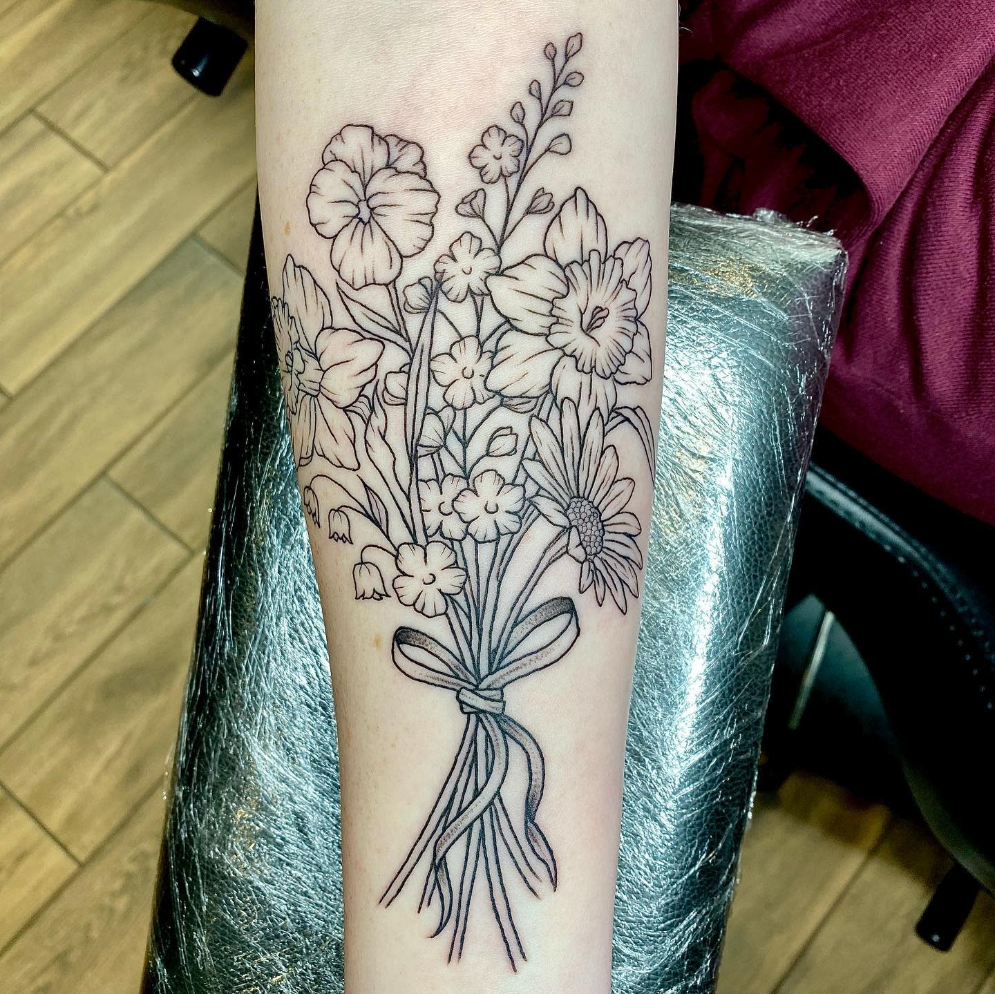 Bouquet Botanical Tattoo -grizzlyayretattoos