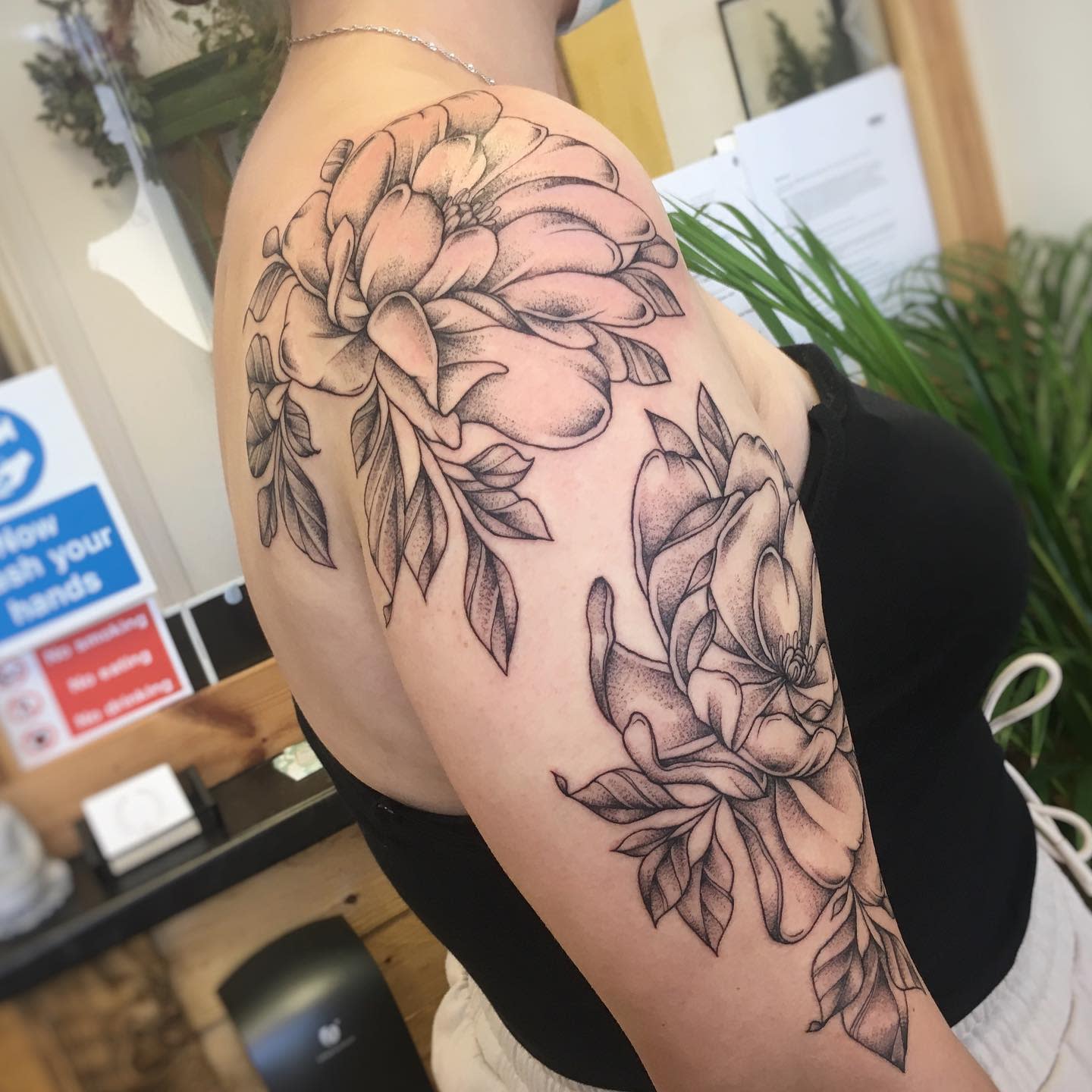 Peony Botanical Tattoo -kat_tattoos_