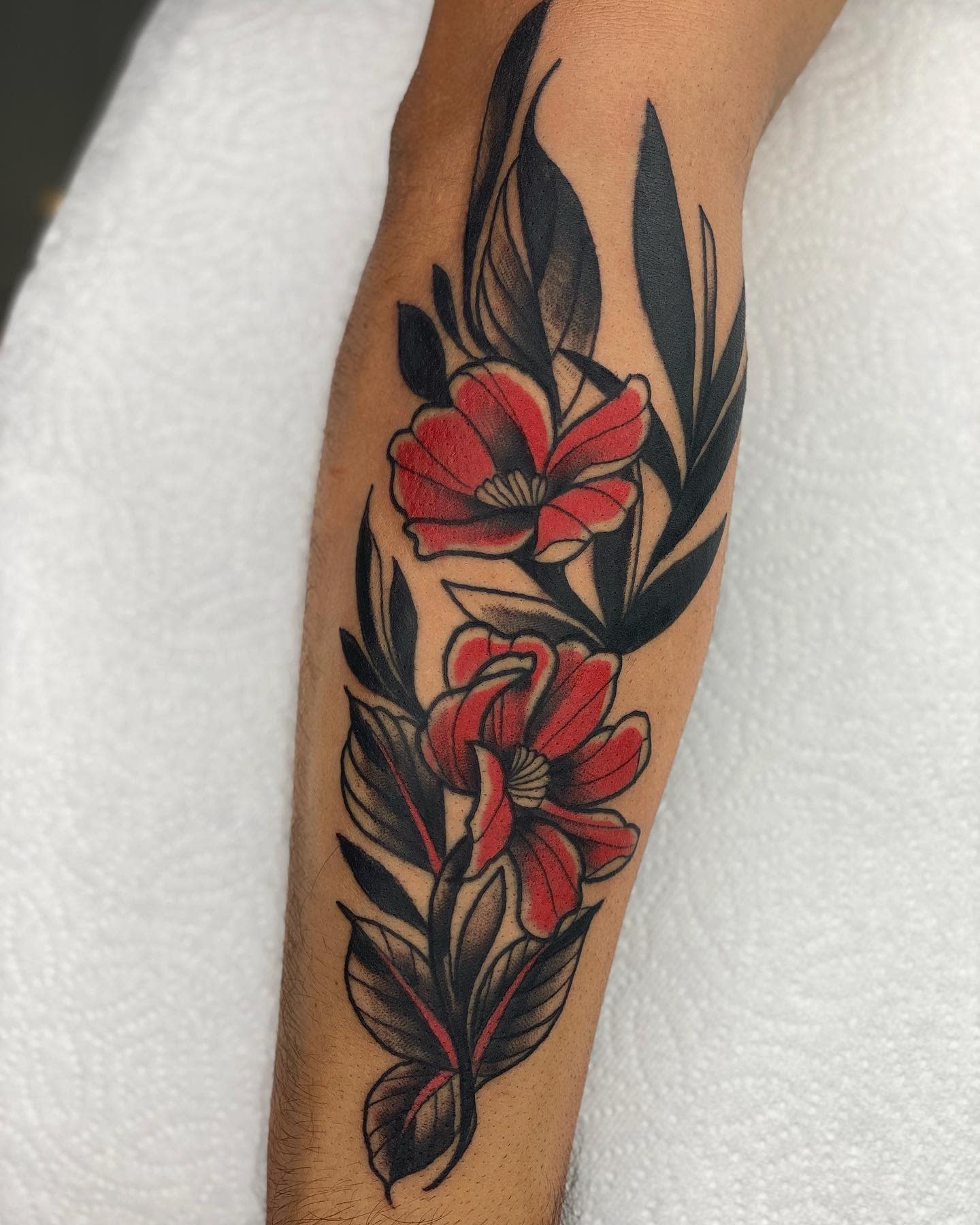 Traditional Botanical Tattoo -silvana.tattoo