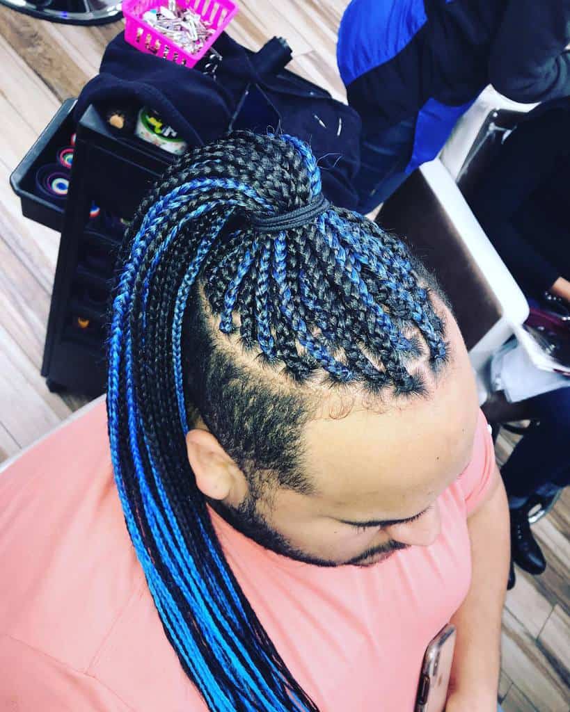 Box Braids With Color Hairstyle For Men