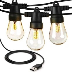 Brightech Ambience Pro 24.5 ft Outdoor USB Powered Edison String Lights