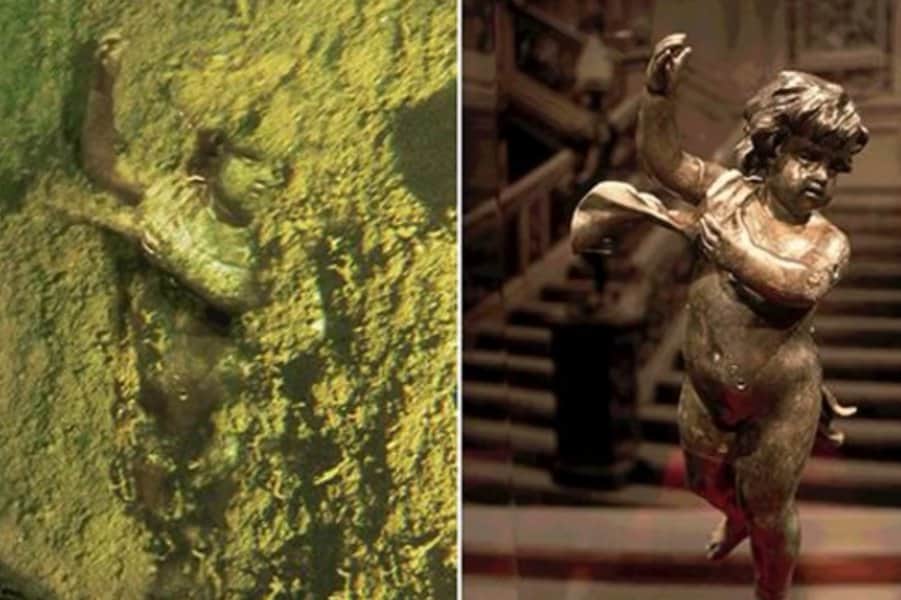 Bronze Cherub from Titanic wreckage