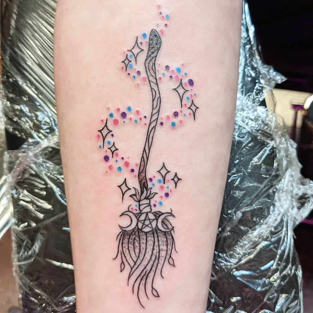 Broom Witchy Tattoos -lepus_tattoos
