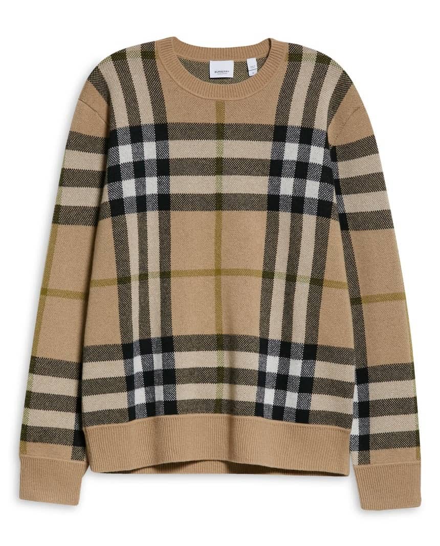 Burberry Nixon Check Jacquard Cashmere Sweater