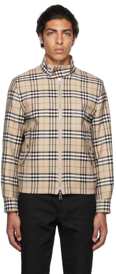 Burberry Reversible Beige Vintage Check Harrington Jacket