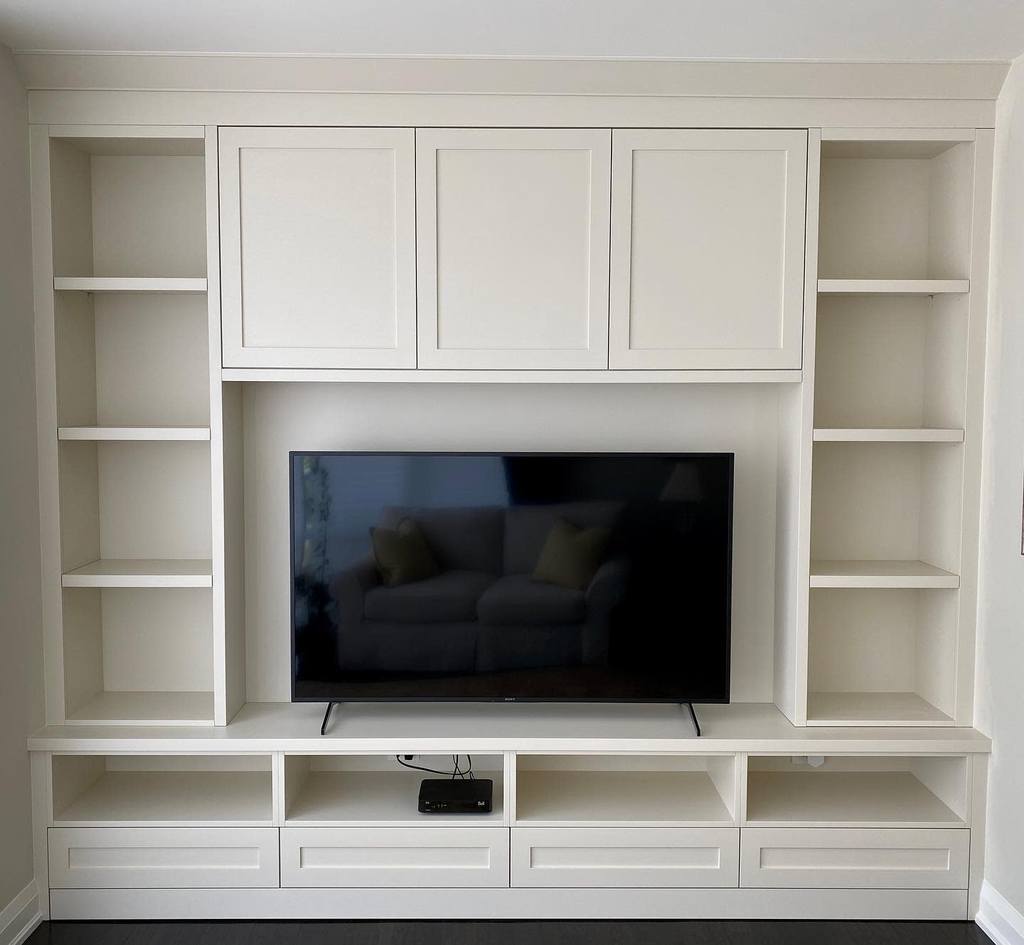 built-in cabinet storage with tv