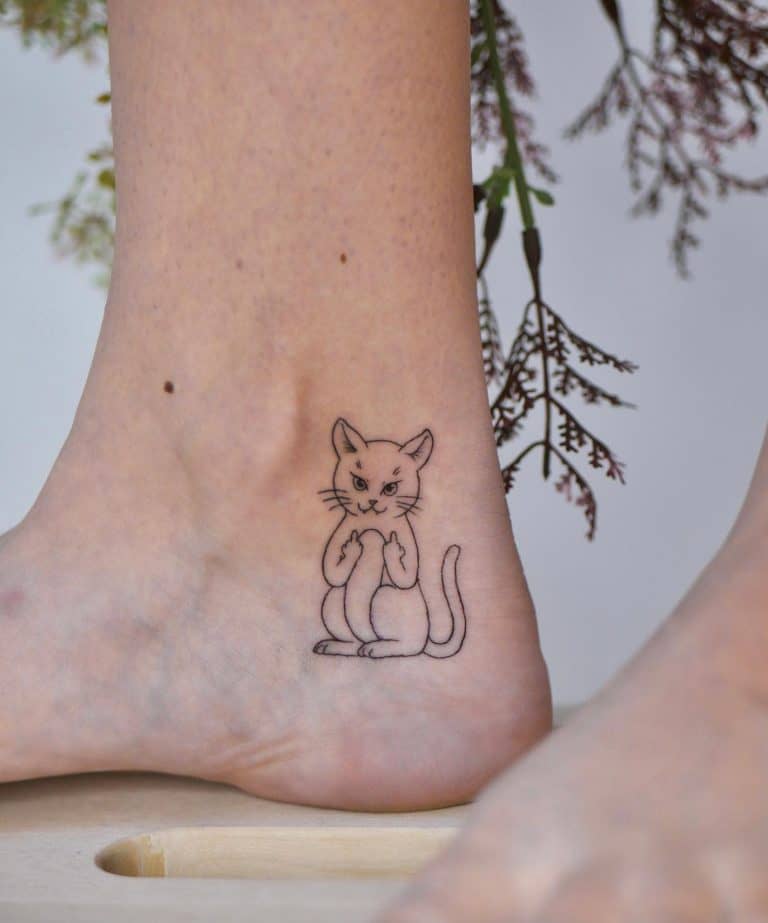 71 Cool Cat Outline Tattoo Ideas [2024 Inspiration Guide]