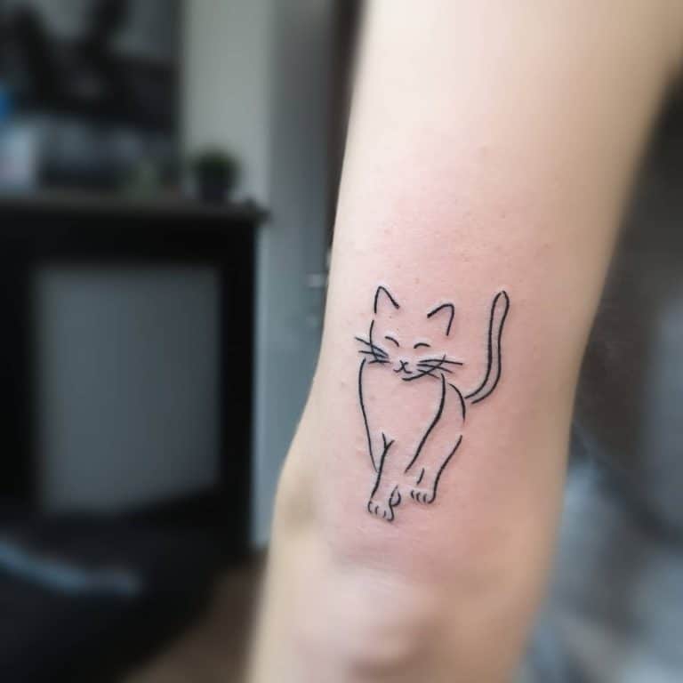 Cool Cat Outline Tattoo Ideas for Kitty Lovers