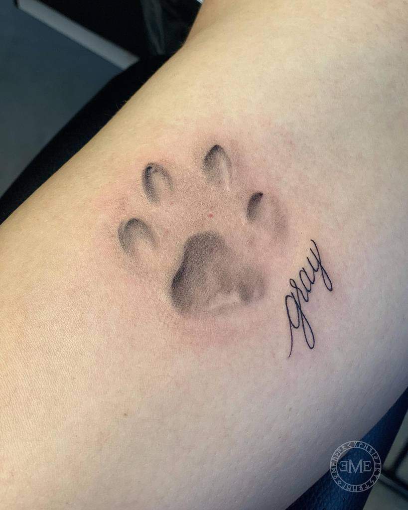 Cat Paw Print Memorial Tattoo eme.tattoo