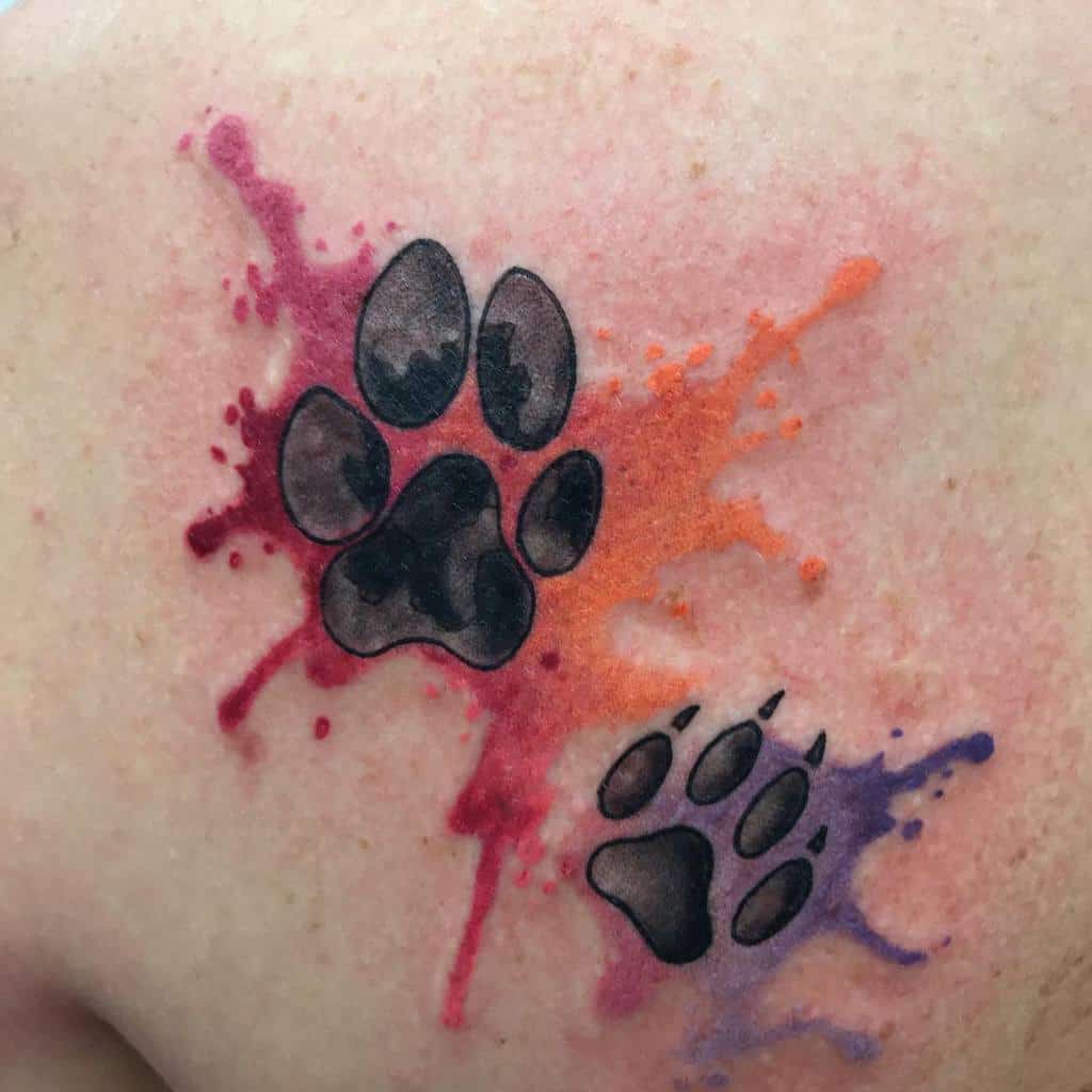 Cat Paw Print Watercolor Tattoo ruiz_leopoldo