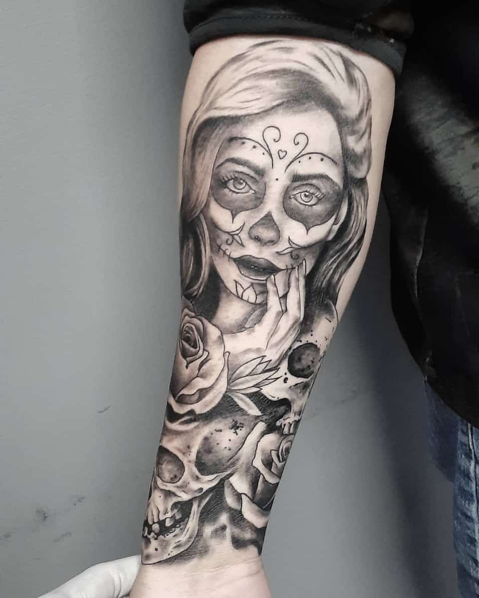 Catrina Santa Muerte Tattoo -zatattoos_mef