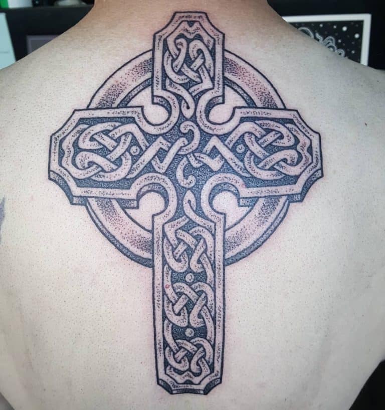 Cool Celtic Tribal Tattoo Ideas   Celtic Cross Tribal Tattoo Matbonetattoo 768x817 