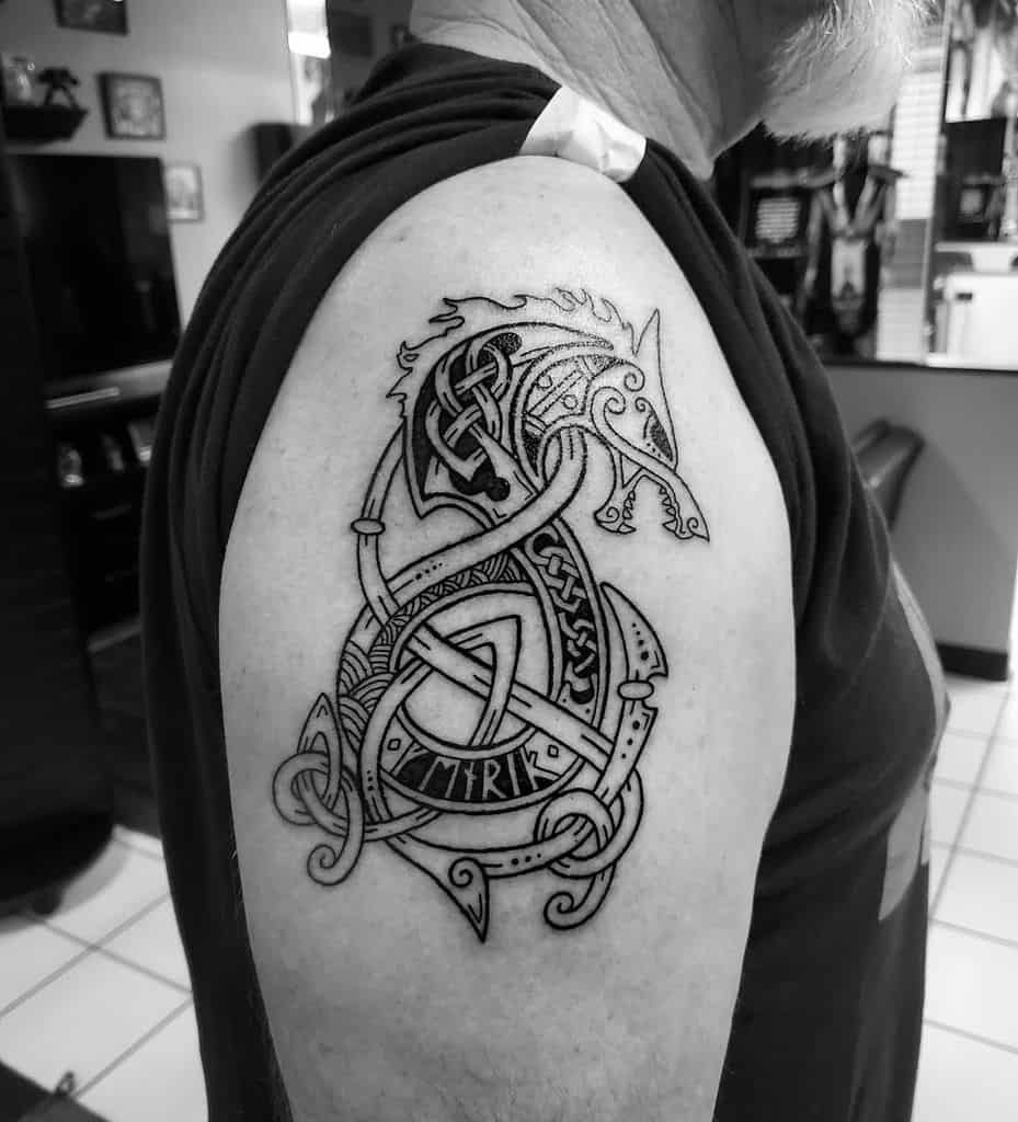 Celtic Wolf Tribal Tattoo abigaelstattoos