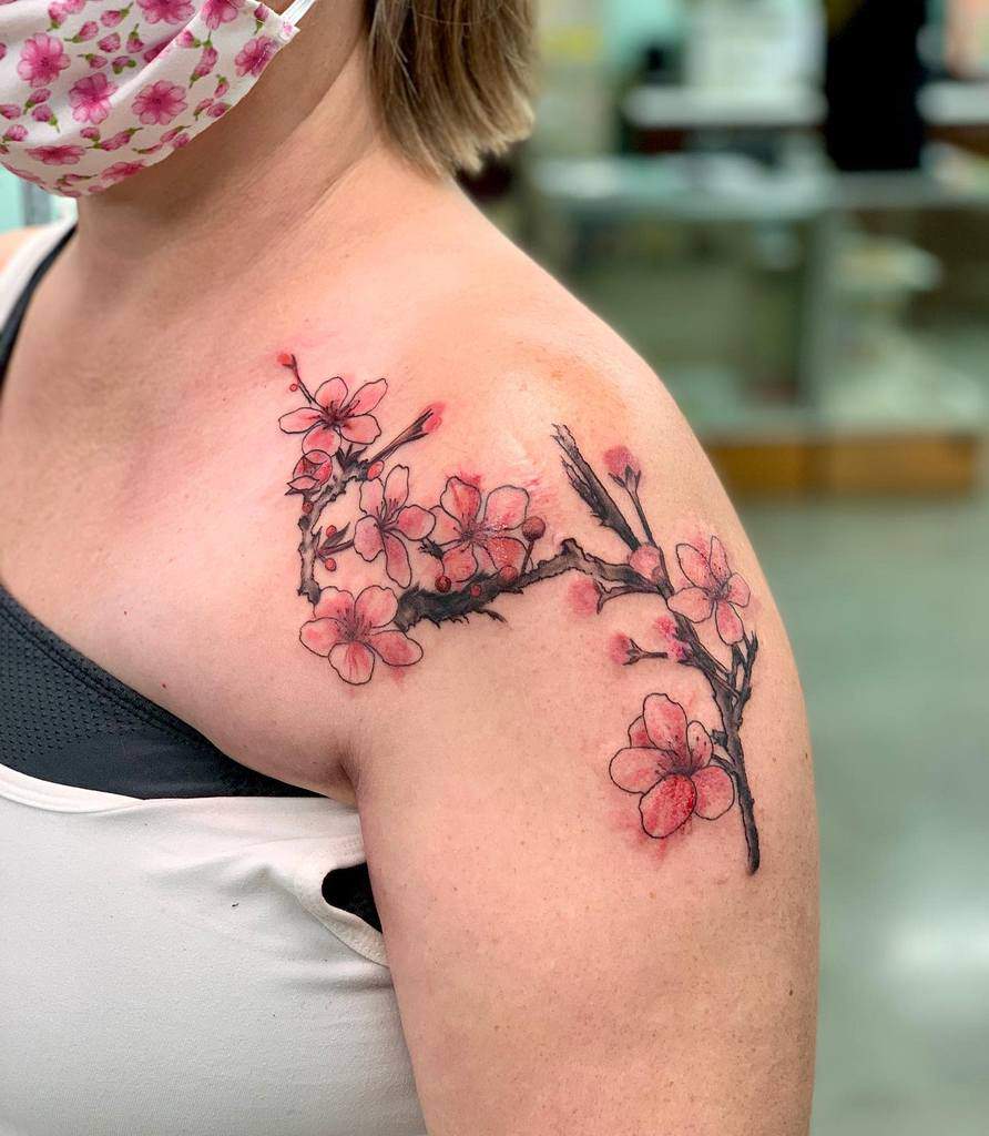 Cherry Blossom Tree Branch Tattoo colorsofthesouthwind